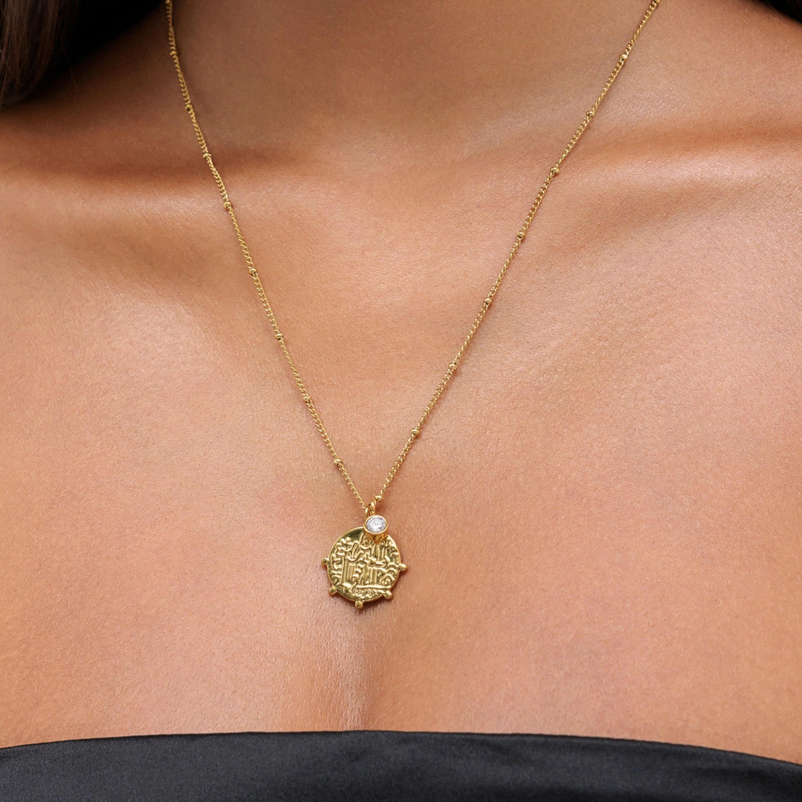 "Athena" Greek Medallion Necklace - Image 2