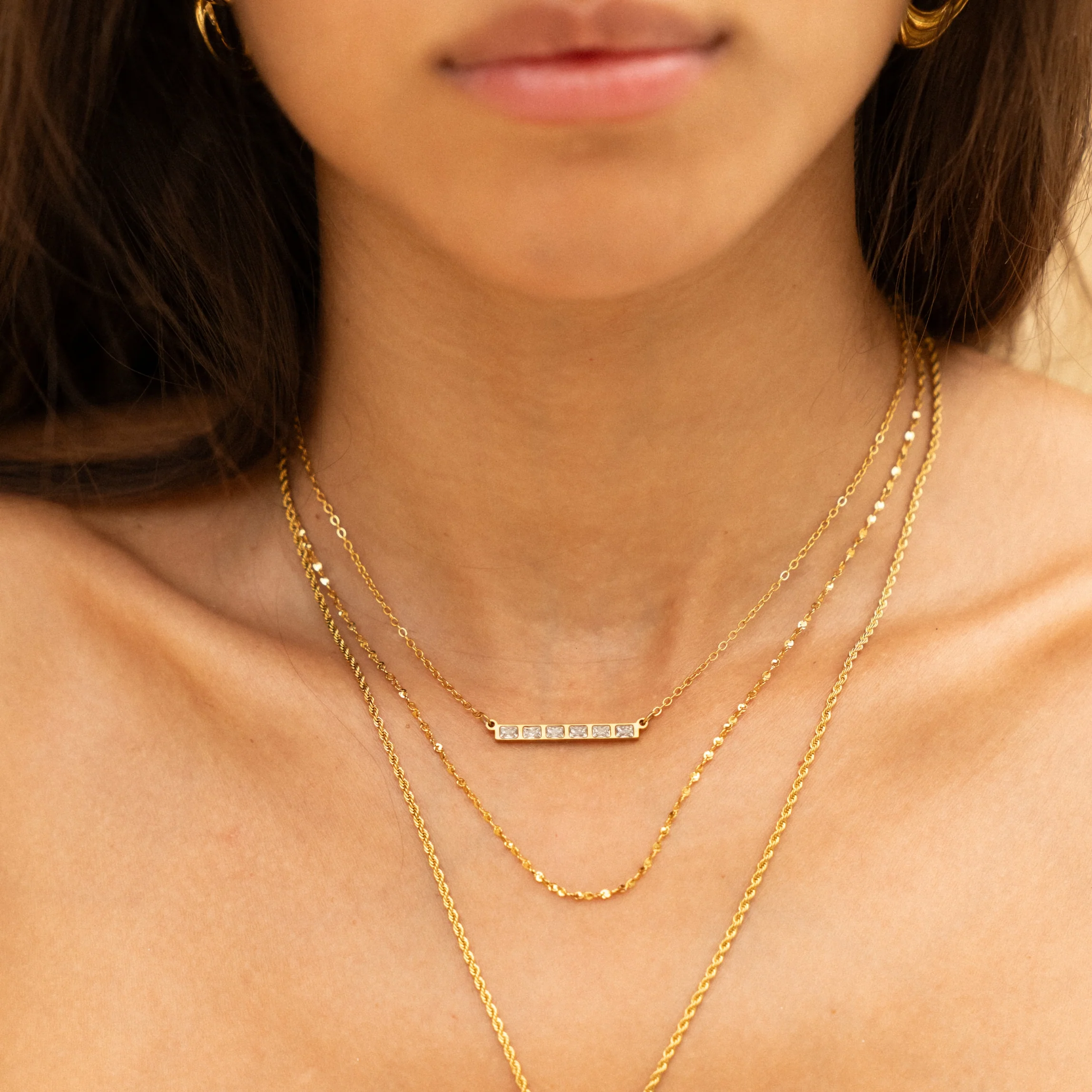 Baguette Line Necklace - Image 5