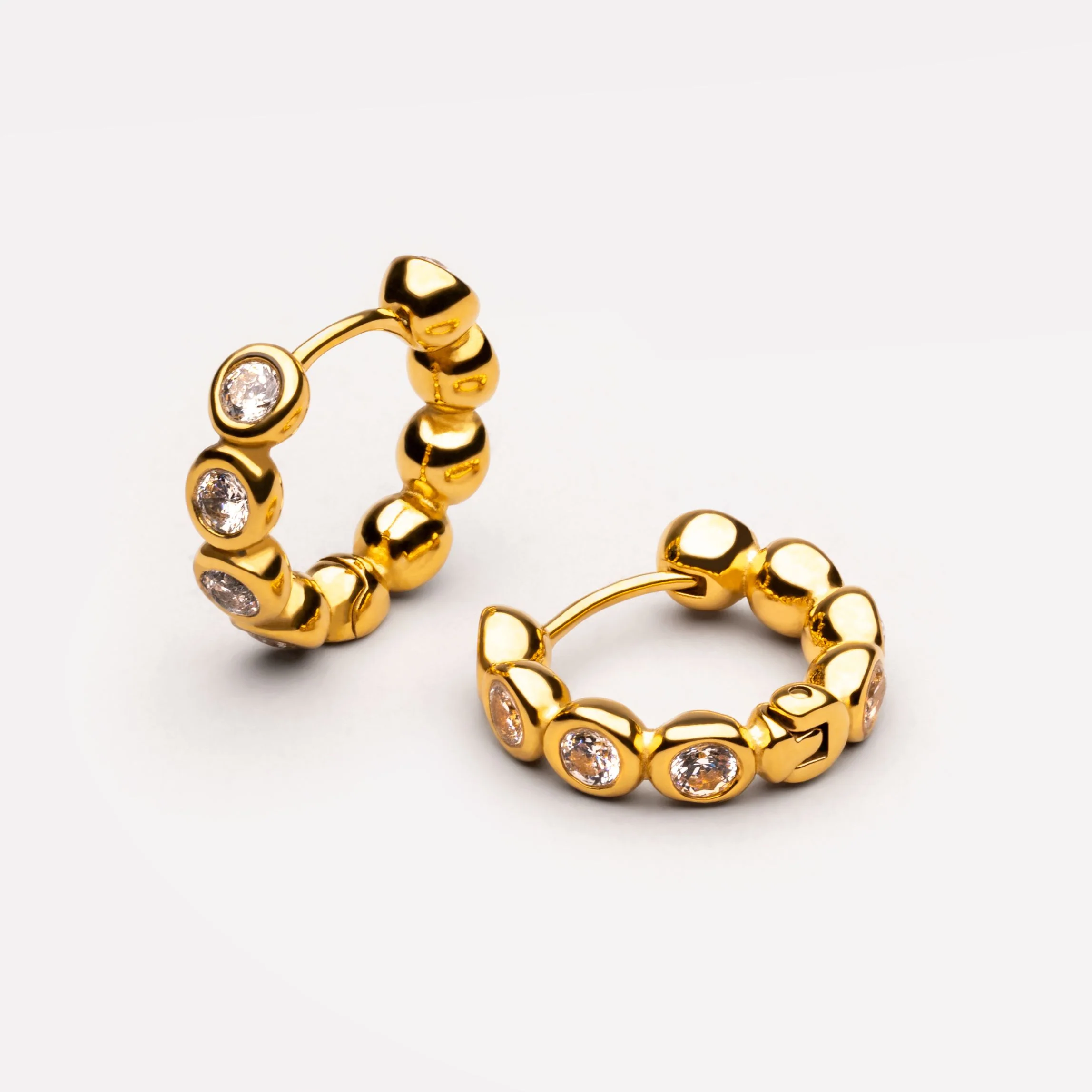 Beaded Diamond Hoops - Image 2