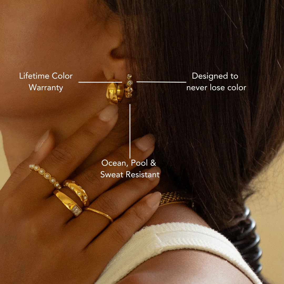 Beaded Diamond Hoops - Image 5