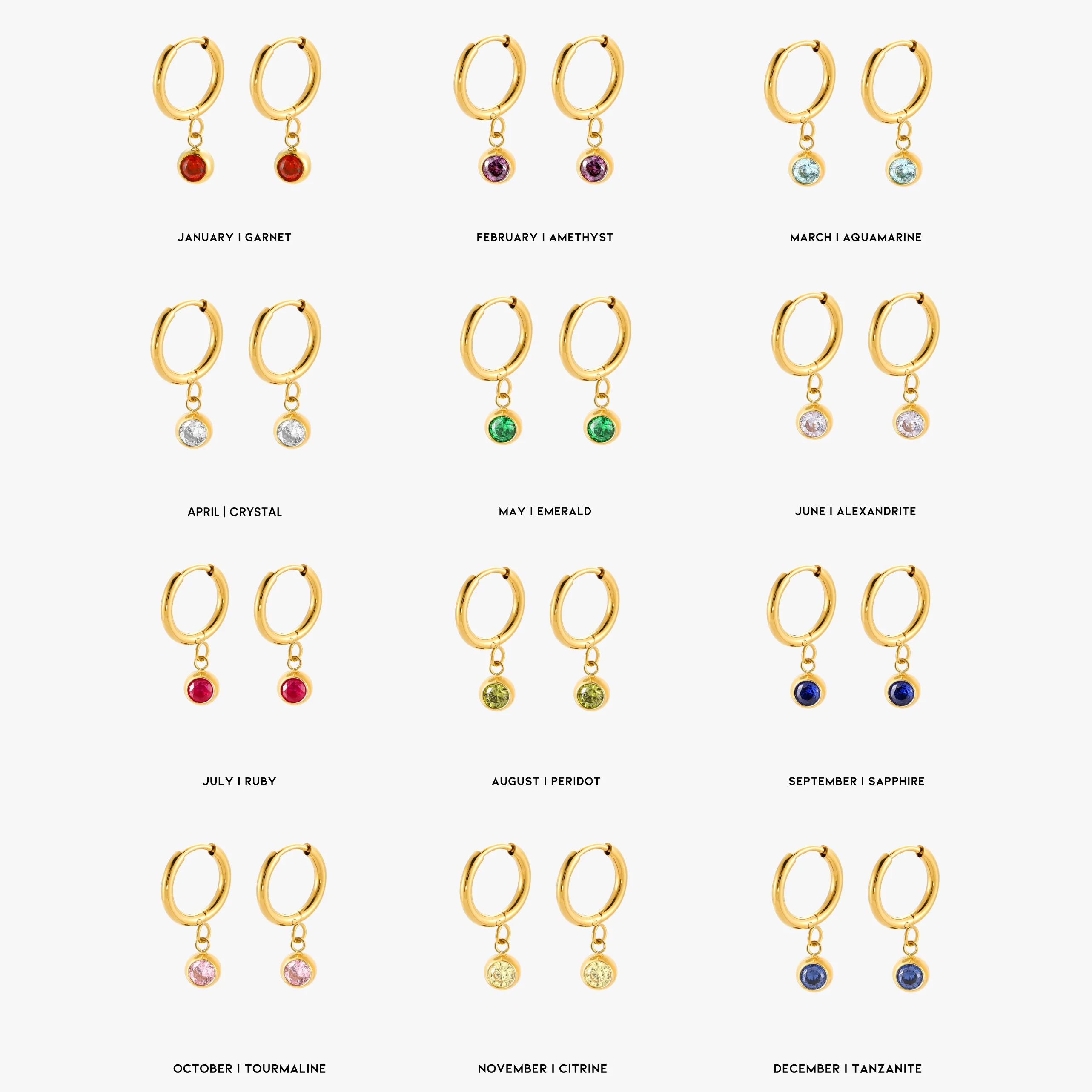 Birthstone Charm Hoops - Image 4