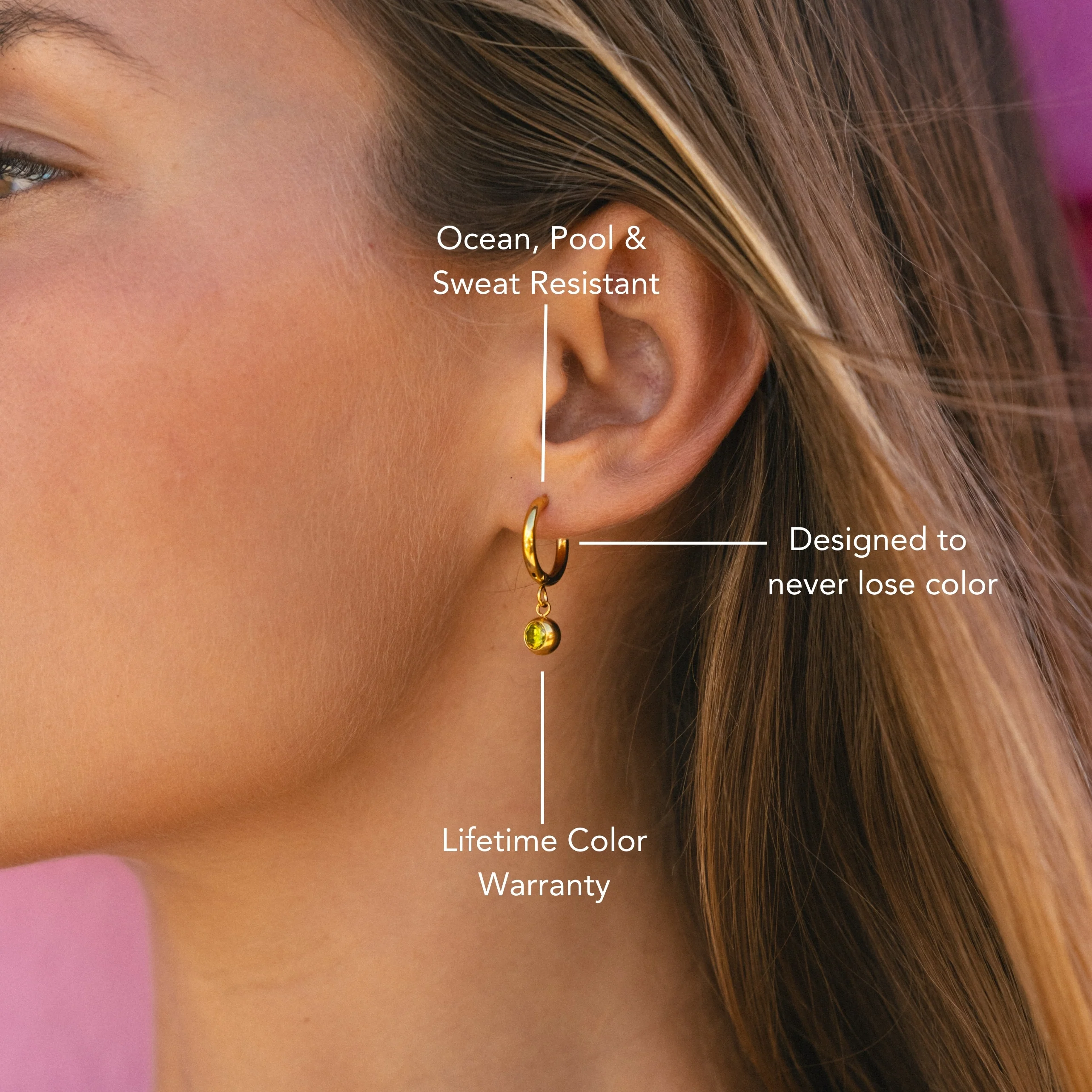 Birthstone Charm Hoops - Image 7