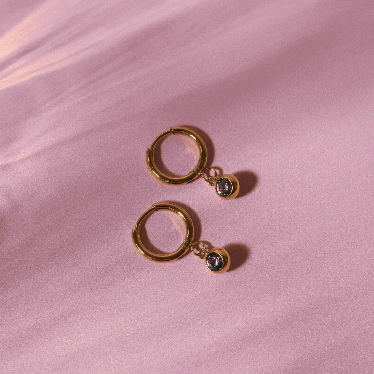 Birthstone Charm Hoops - Image 9