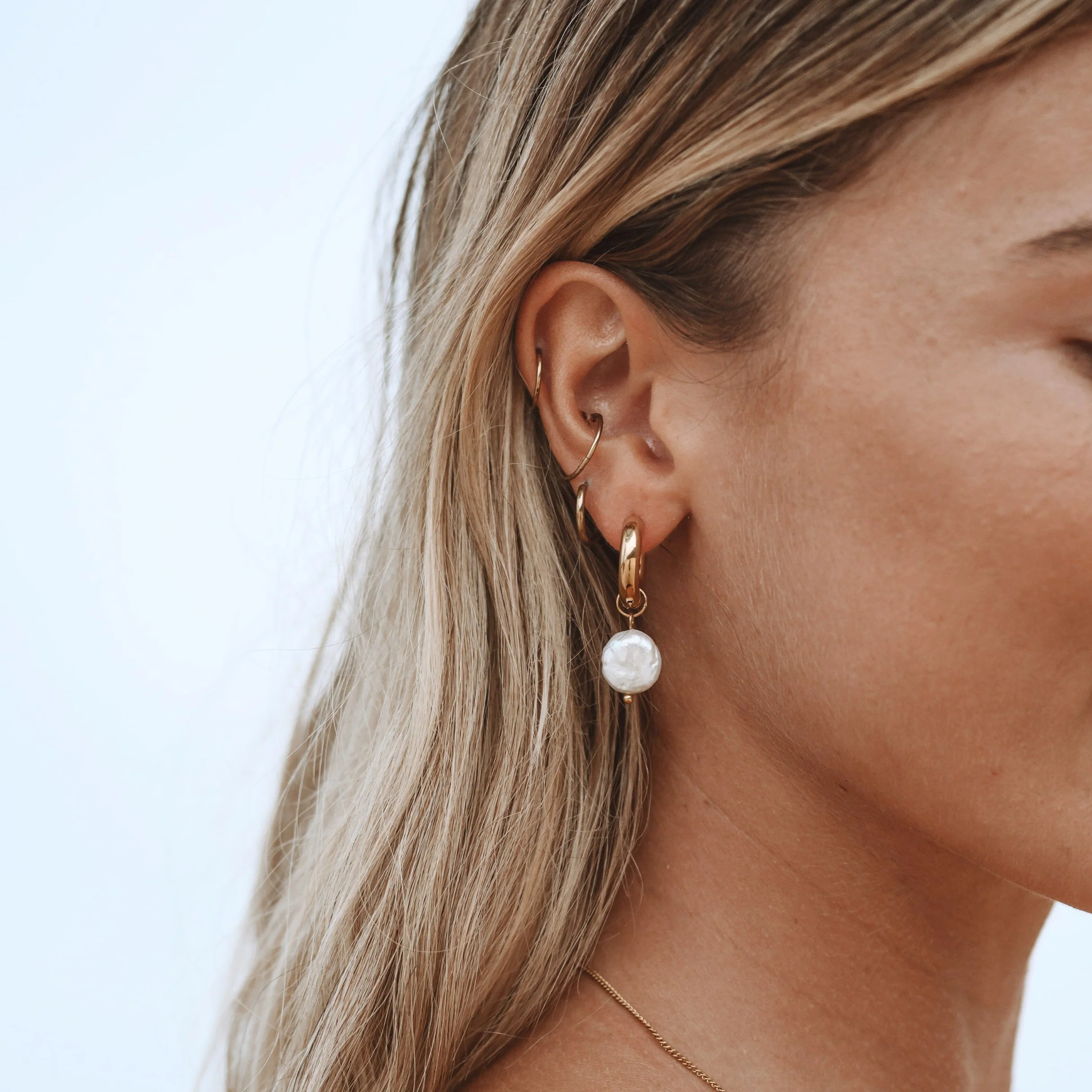 Chunky Pearl Hoops - Image 5