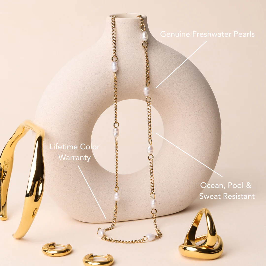 Dainty Gold Pearl Choker - Image 2