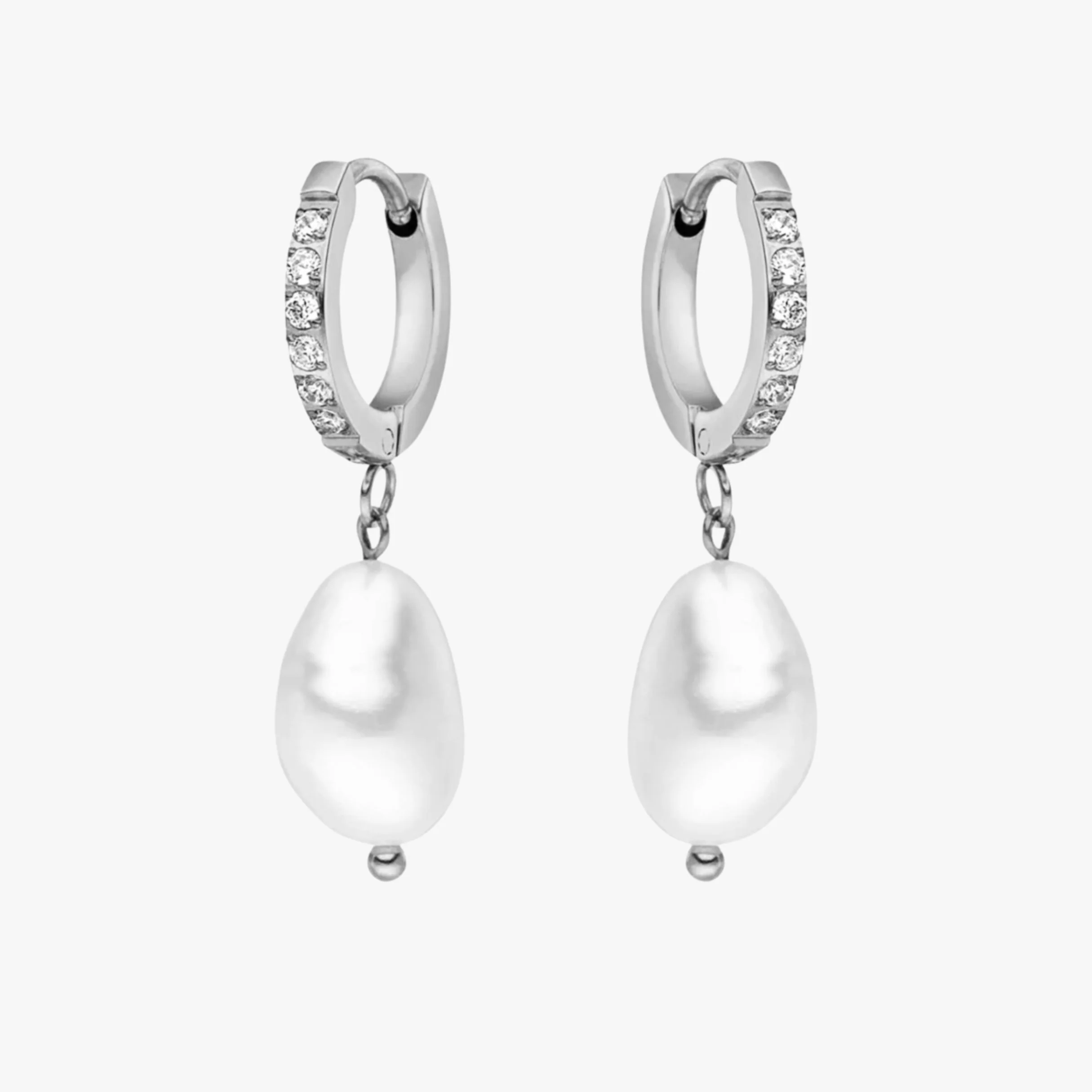 Freshwater Pearl Hoop Earrings - Image 15