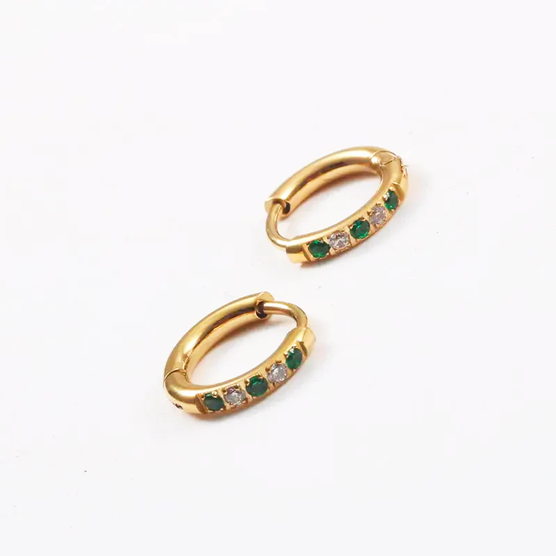 Oasis Green Hoops Earrings - Image 3