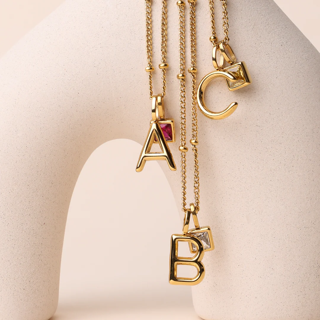Initial & Birthstone Charm Necklace - Image 19