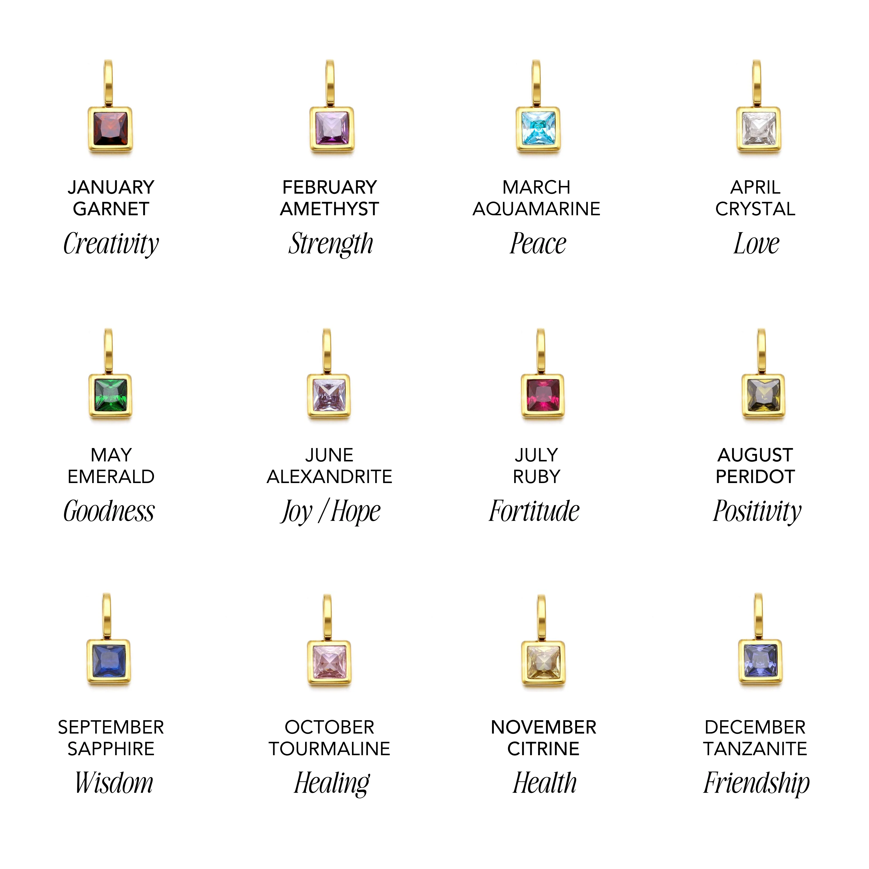 Initial & Birthstone Charm Necklace - Image 2