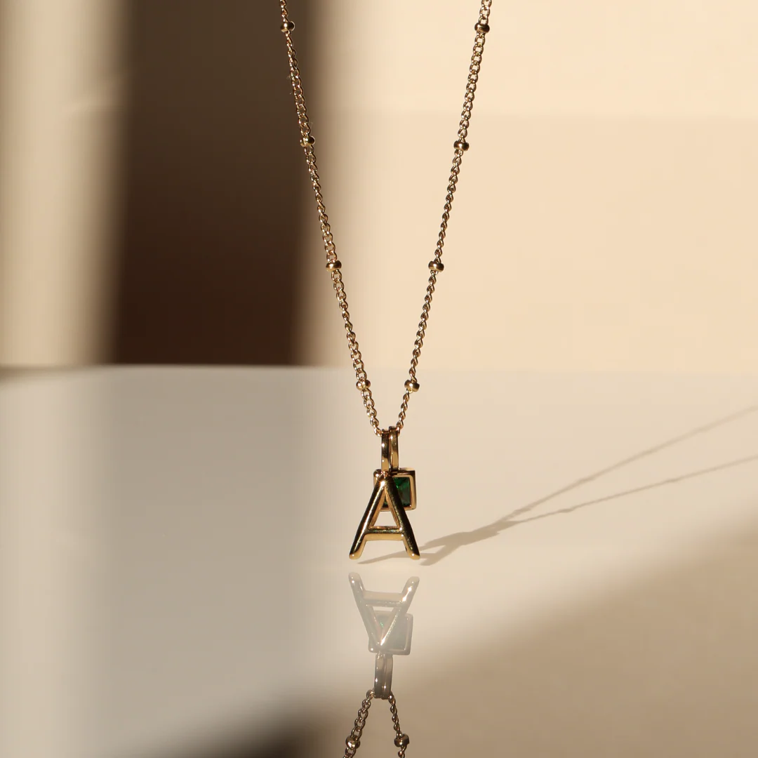 Initial & Birthstone Charm Necklace - Image 22