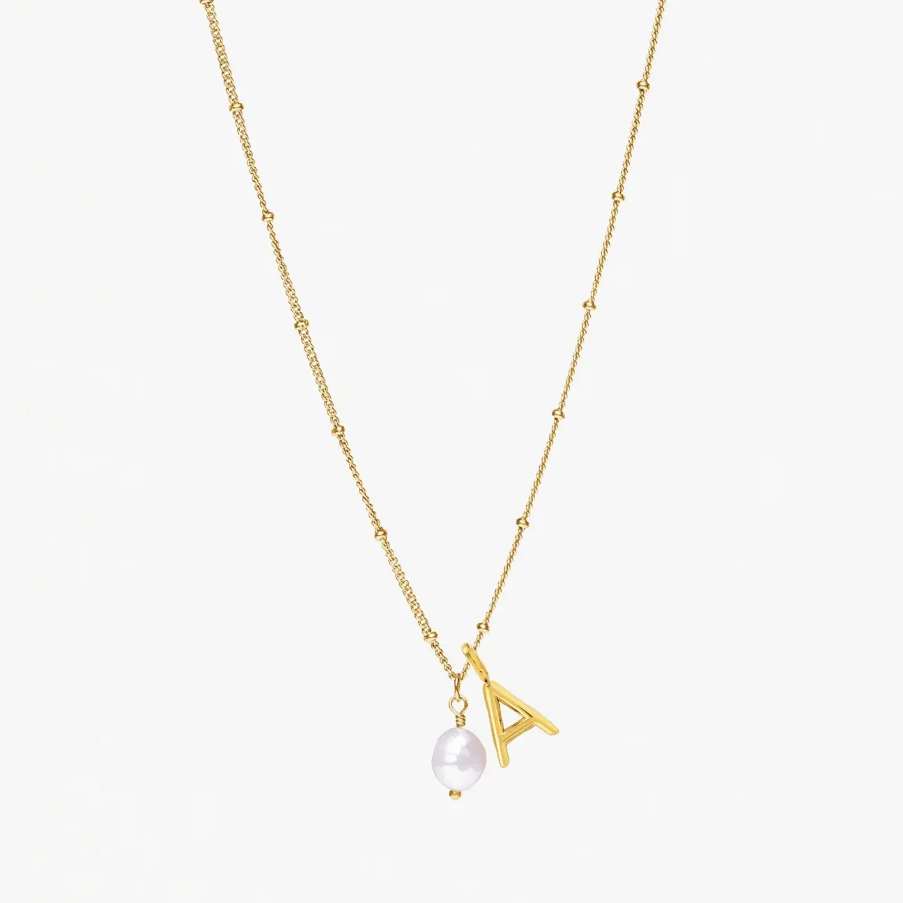 Initial & Pearl Necklace - Image 3