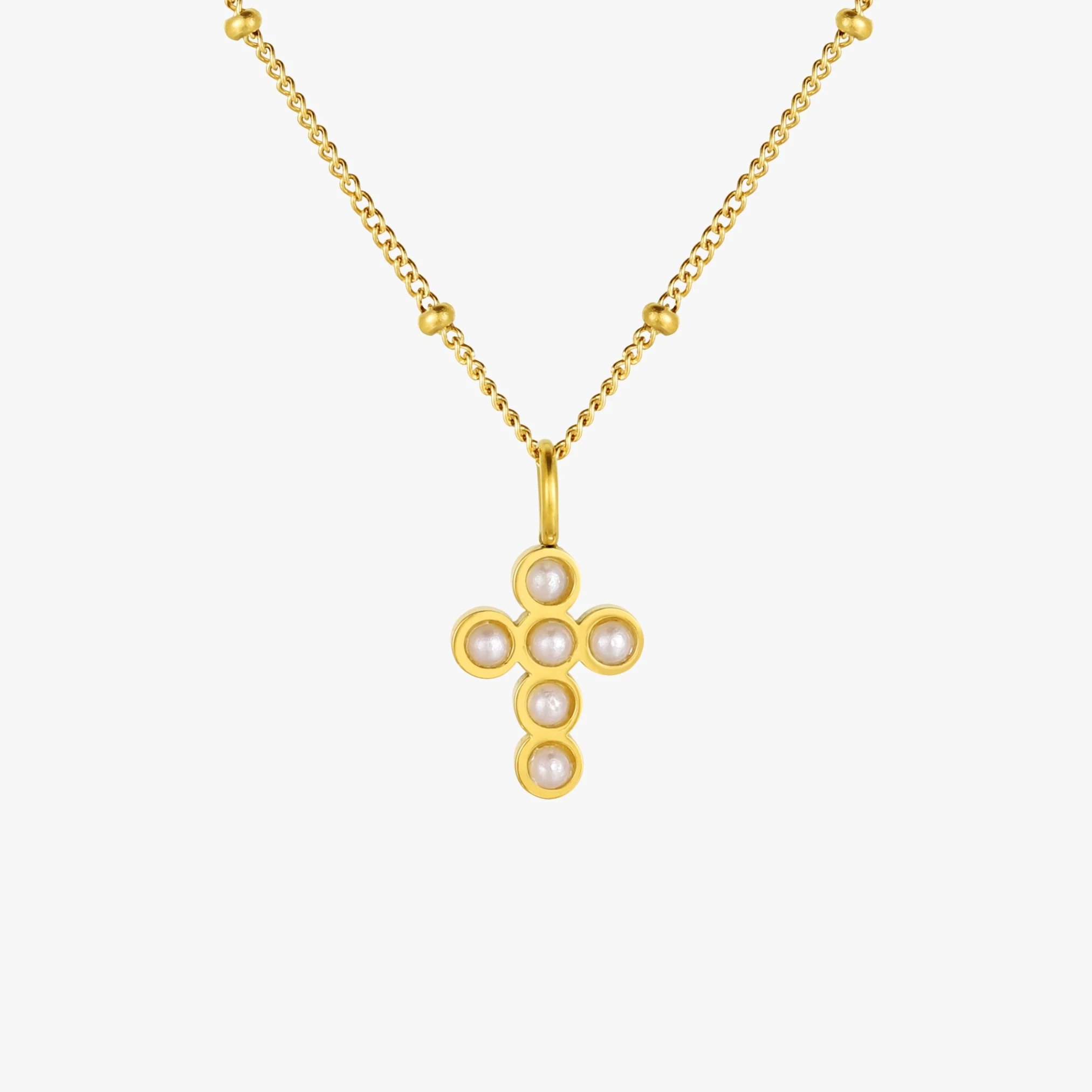 Pearl Cross Necklace - Image 4