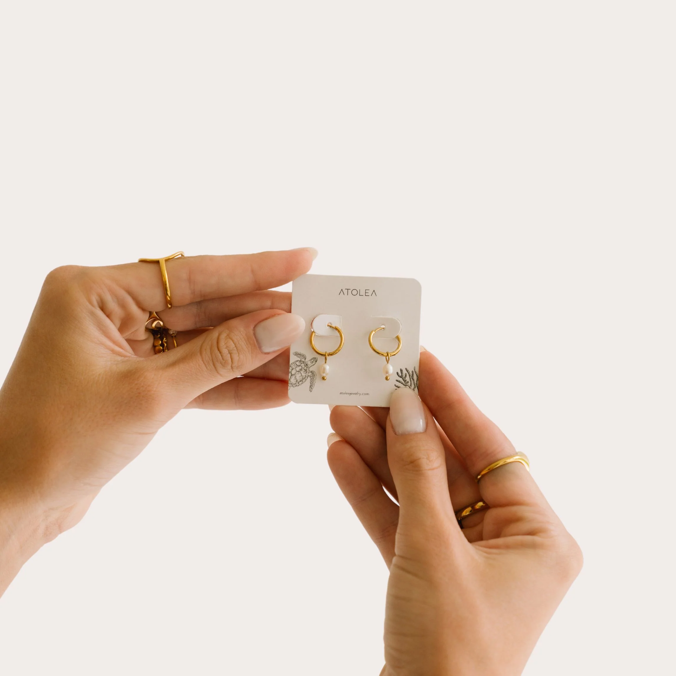 Pearl Huggie Hoops - Image 5