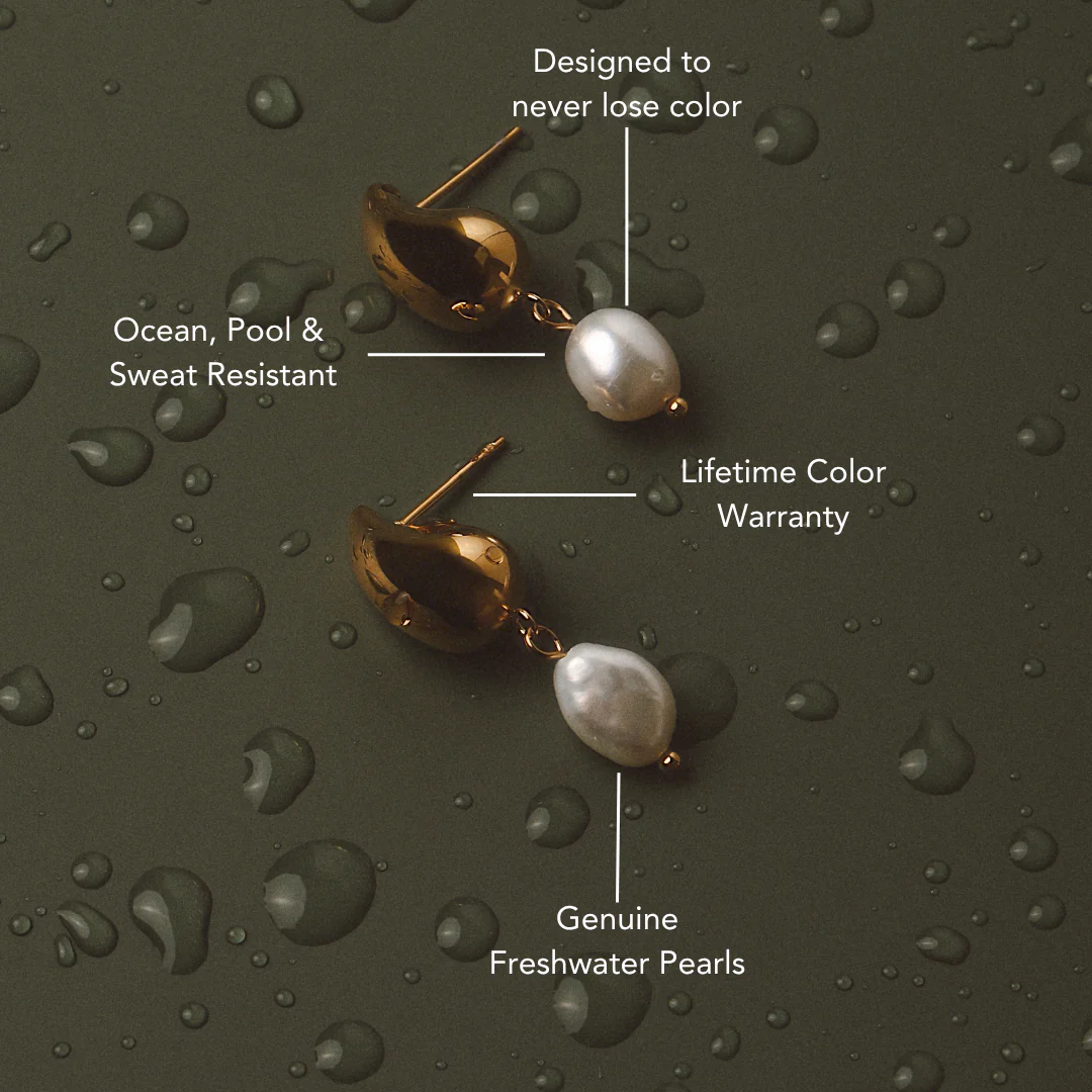 Teardrop Pearl Earrings - Image 3