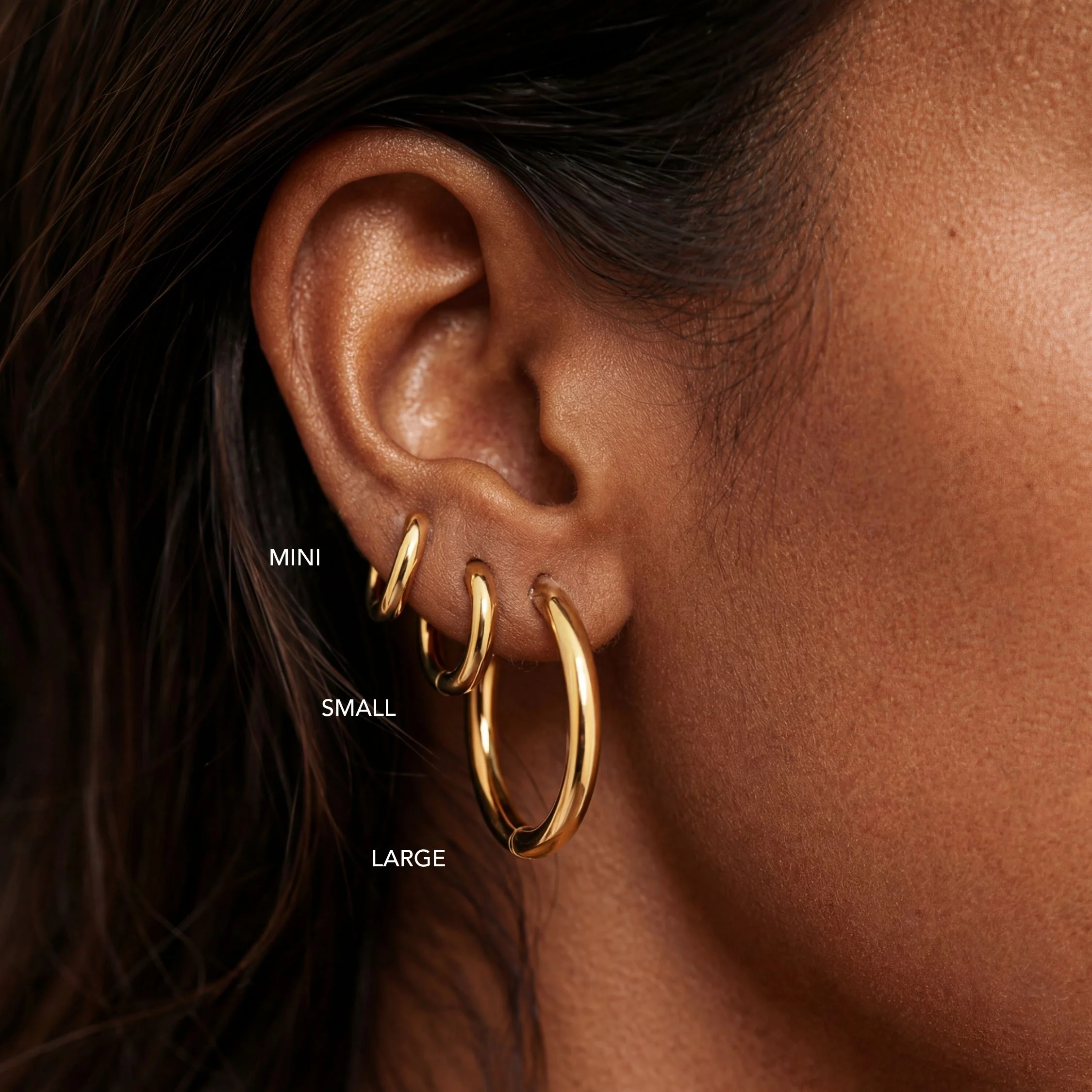 Thick Hoop Earrings - Image 3