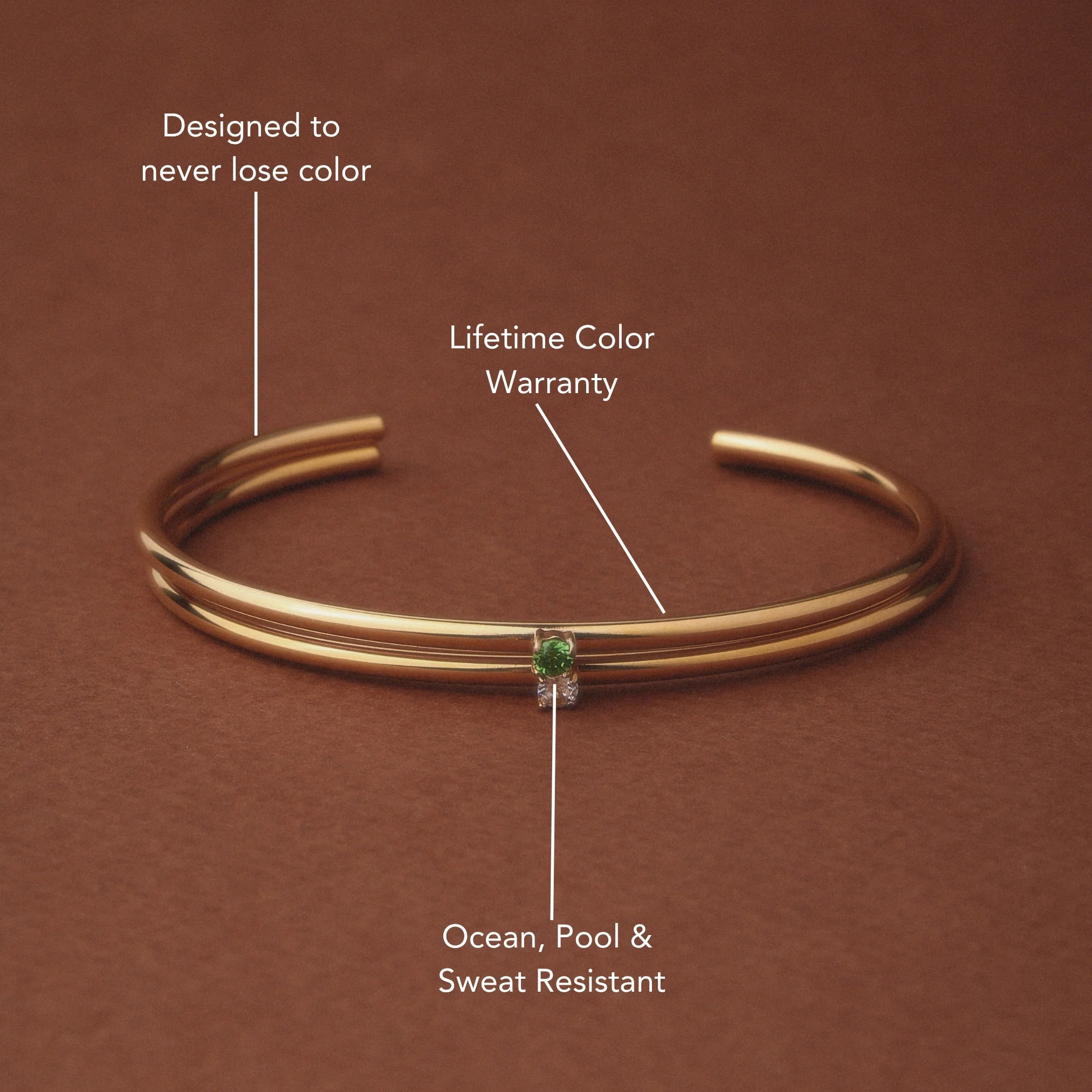 Thin Emerald Cuff - Image 3