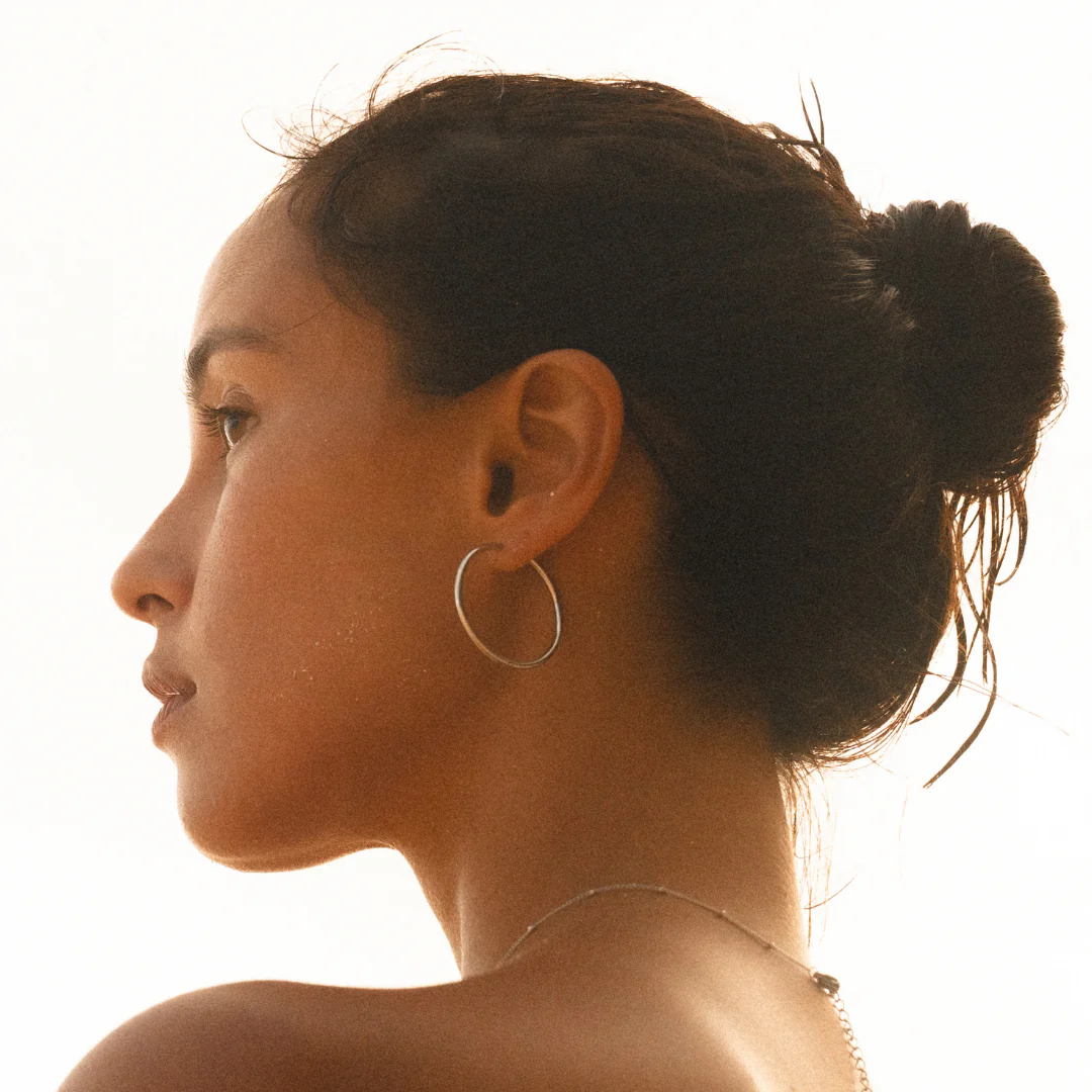Thin Hoop Earrings - Image 4