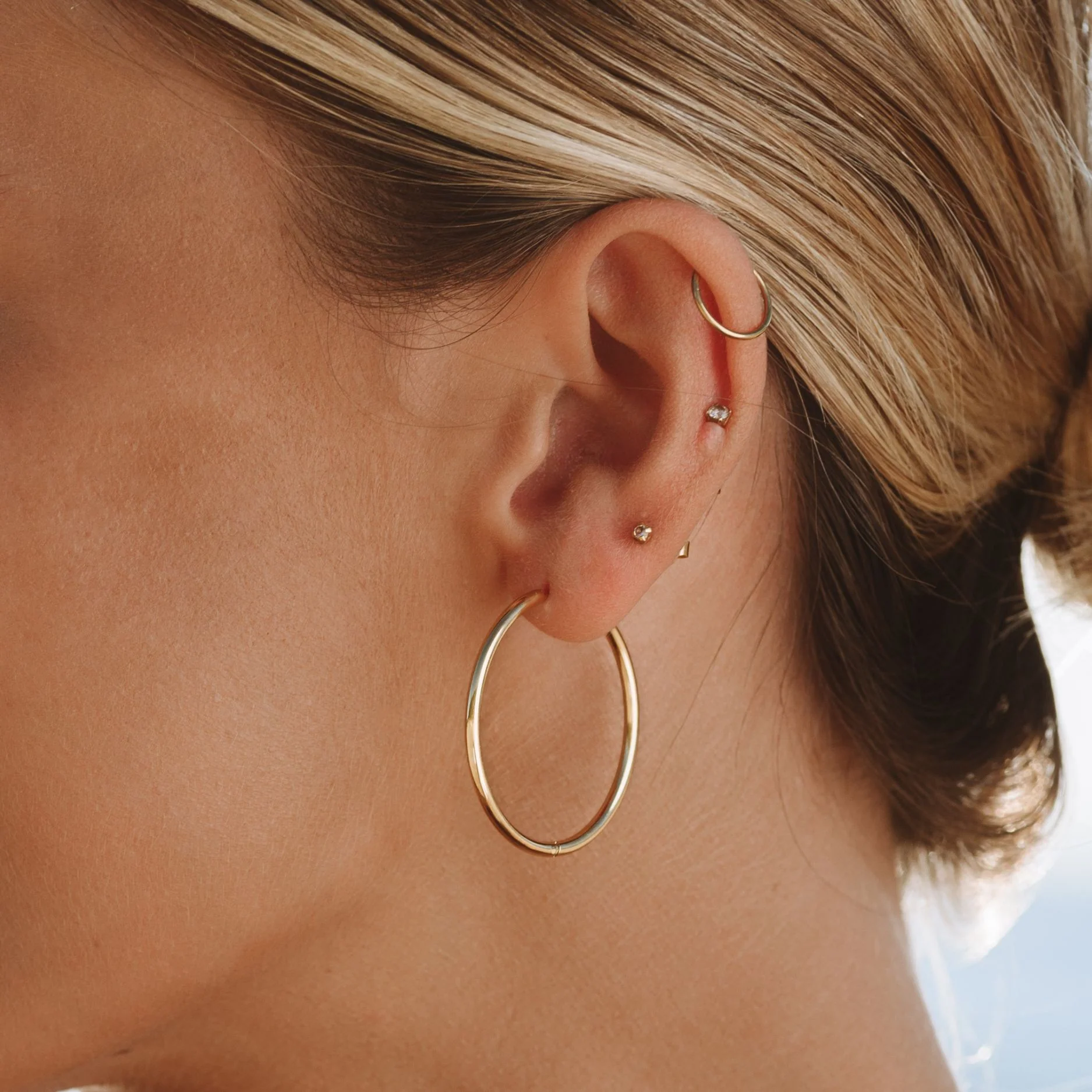 Thin Hoop Earrings - Image 8