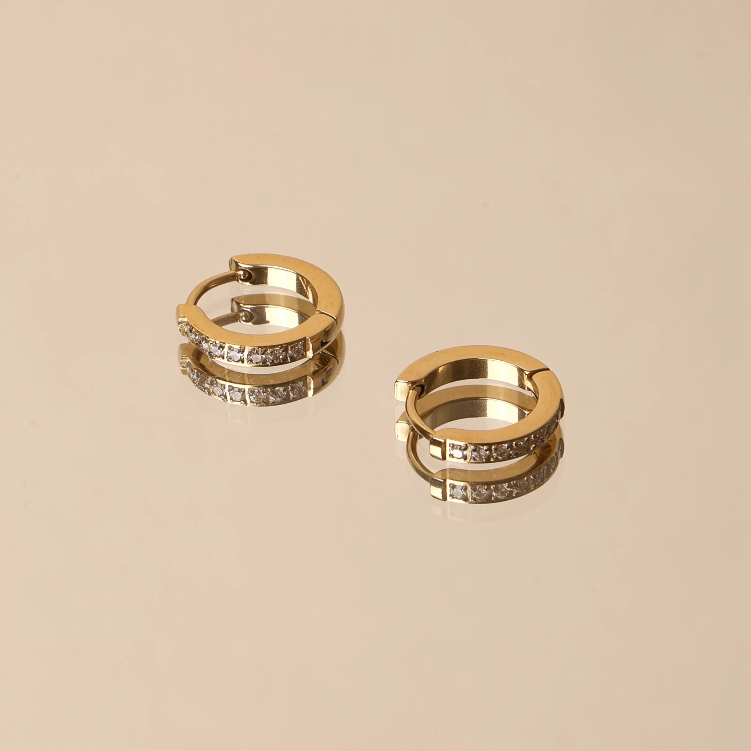 Tiny Gold Hoop Earrings - Image 6