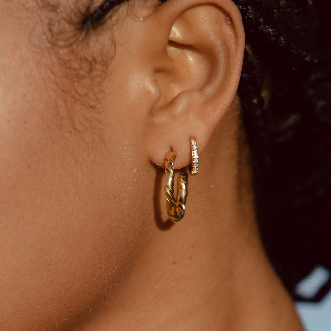 Tiny Gold Hoop Earrings - Image 8