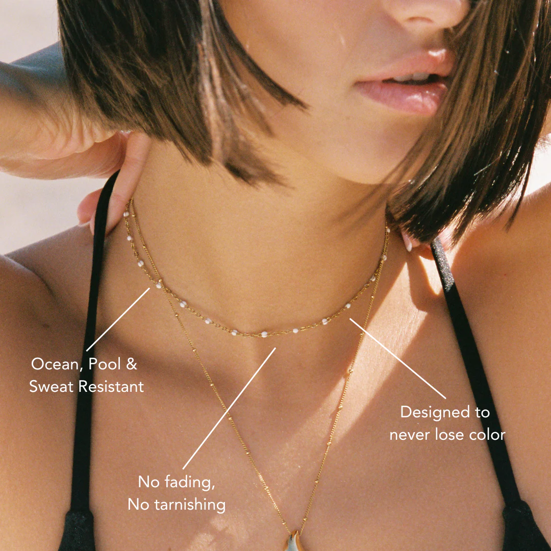 White Beaded Choker - Image 2